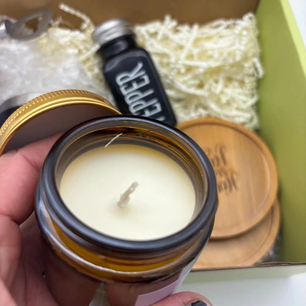 New Home Gift Box Welcome‎ Home Set Tumblers Candle Coasters Bottle Opener